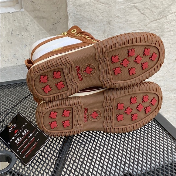 NIB Snowslide Georgia Boots Cognac Nylon Leather - Picture 5 of 6